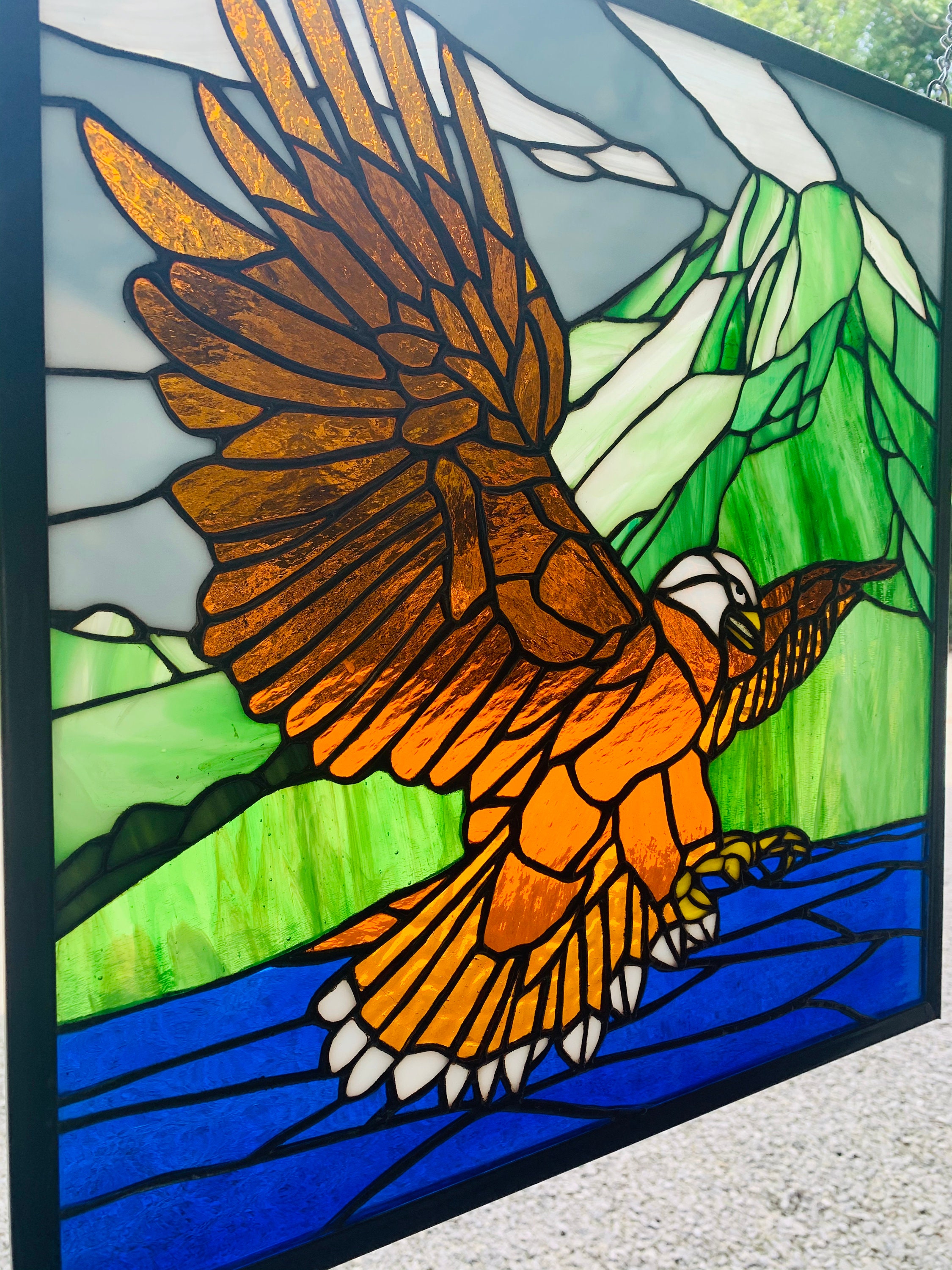 Stained Glass Eagle 186EG 16.5 X 17.25 Etsy