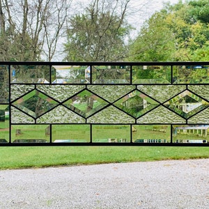 Diamond Tiffany Style Stained Glass Panel | Clear Ripple & Beveled Glass | Multiple Sizes