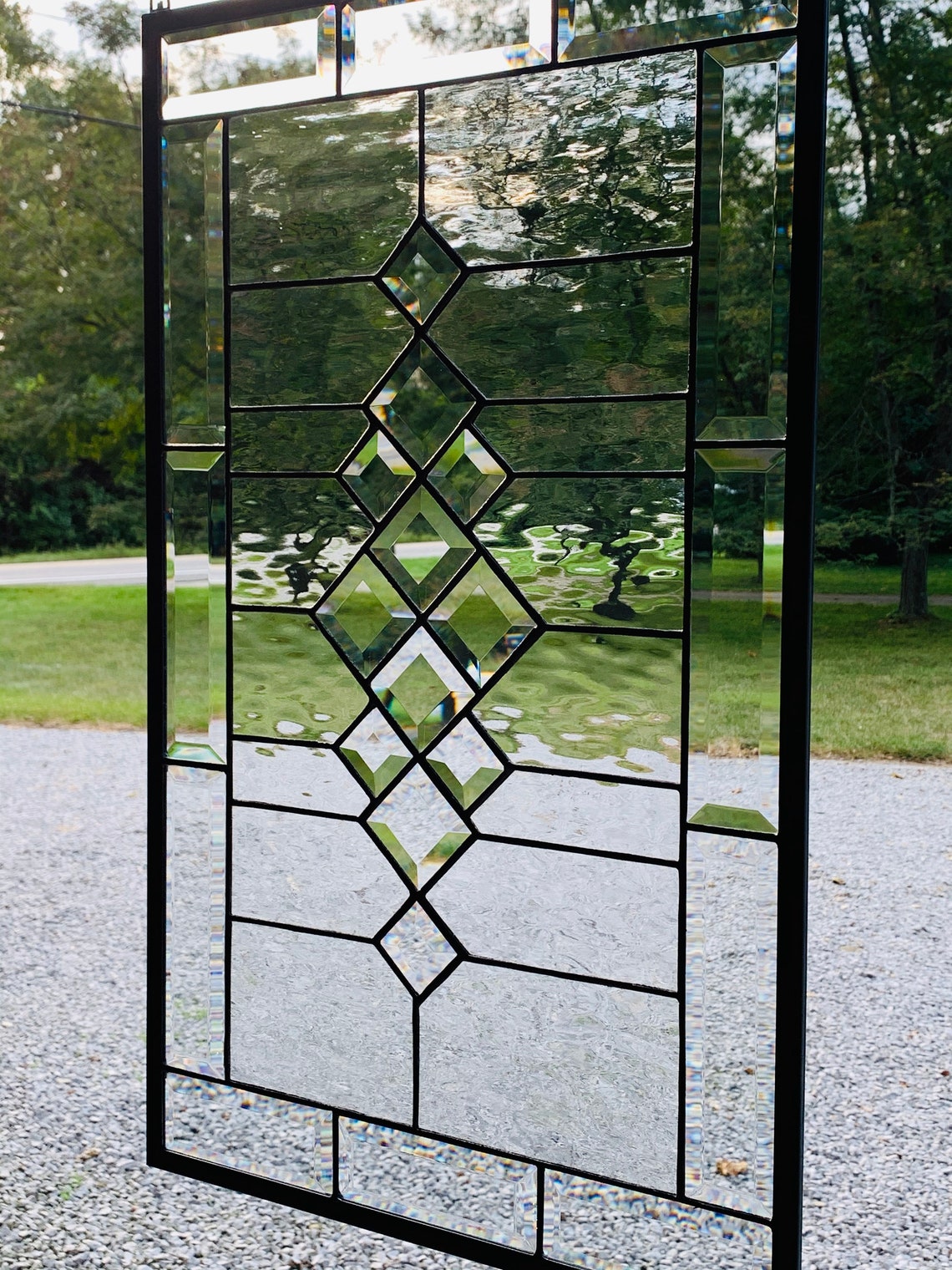 Clear Stained Glass Panel 15.75 X 25.75 Etsy
