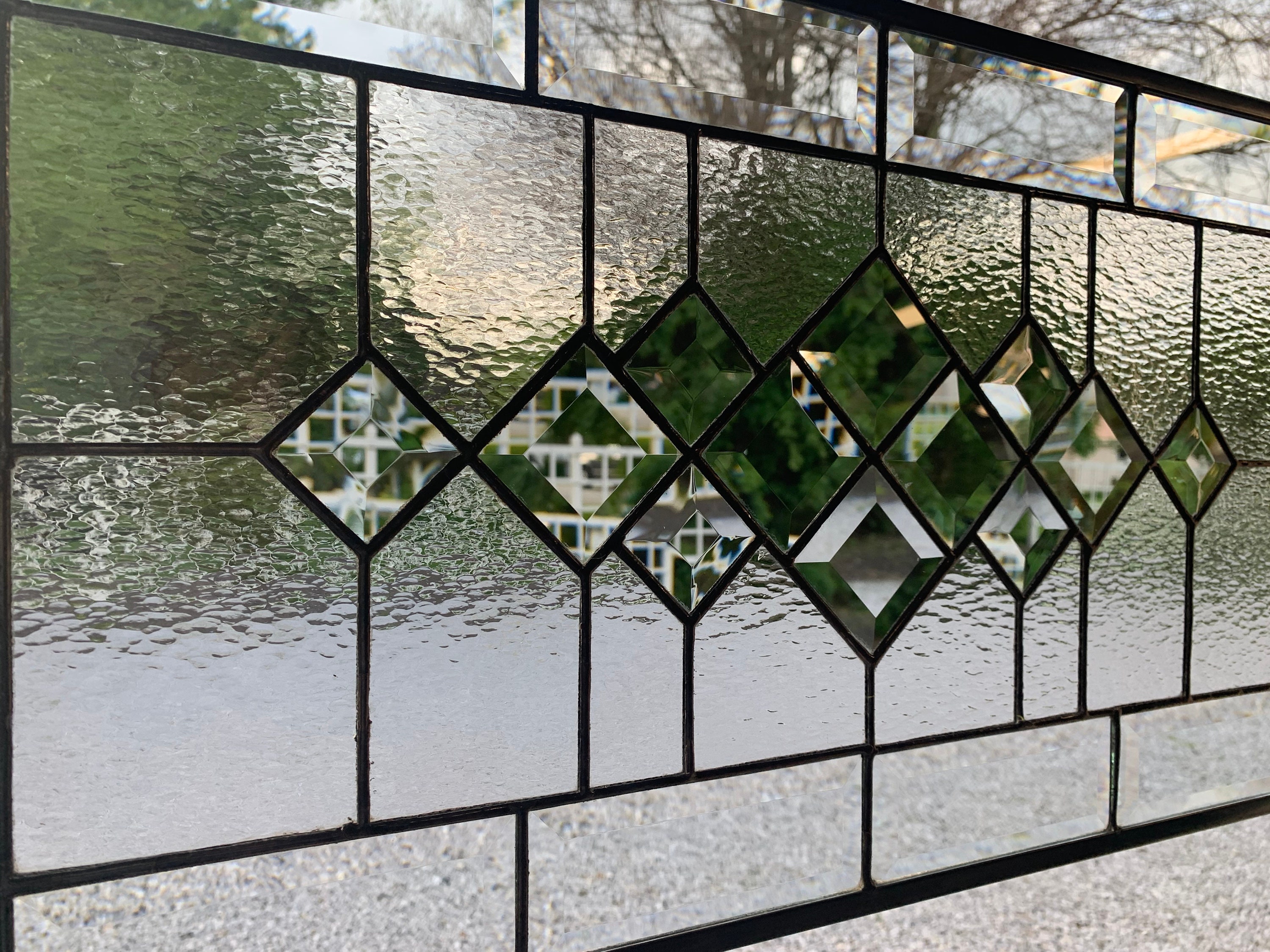 Clear Stained Glass Panel 12.5 X 24.5 Vertical Etsy