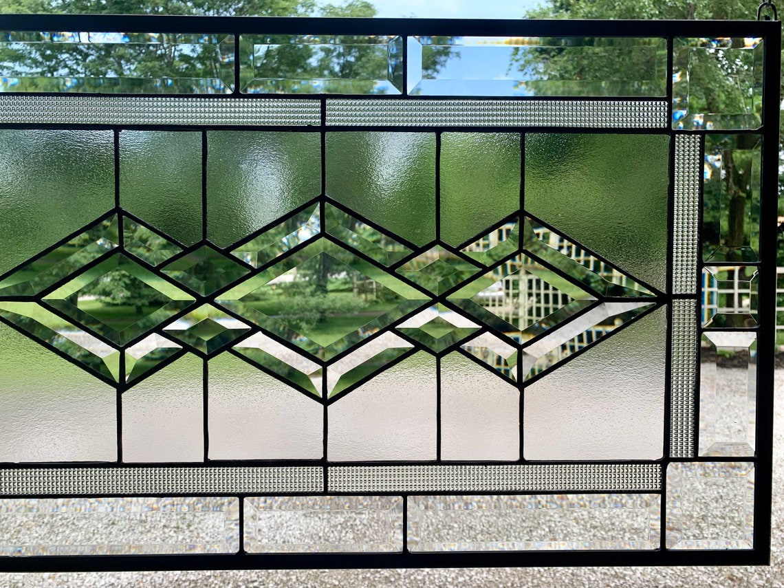 Honeydewglass Bristol Stained Glass Window Panel 16.75 Etsy