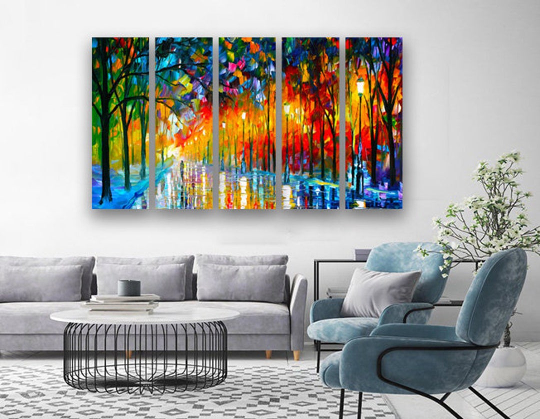 Leonid Afremov Huge Set of 5 Split Canvas Prints Pictures Art Etsy
