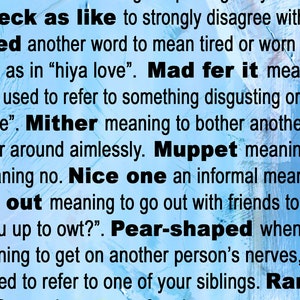 Manc Dictionary Manchester Slang Sayings Gift Mcr Small Medium Large ...