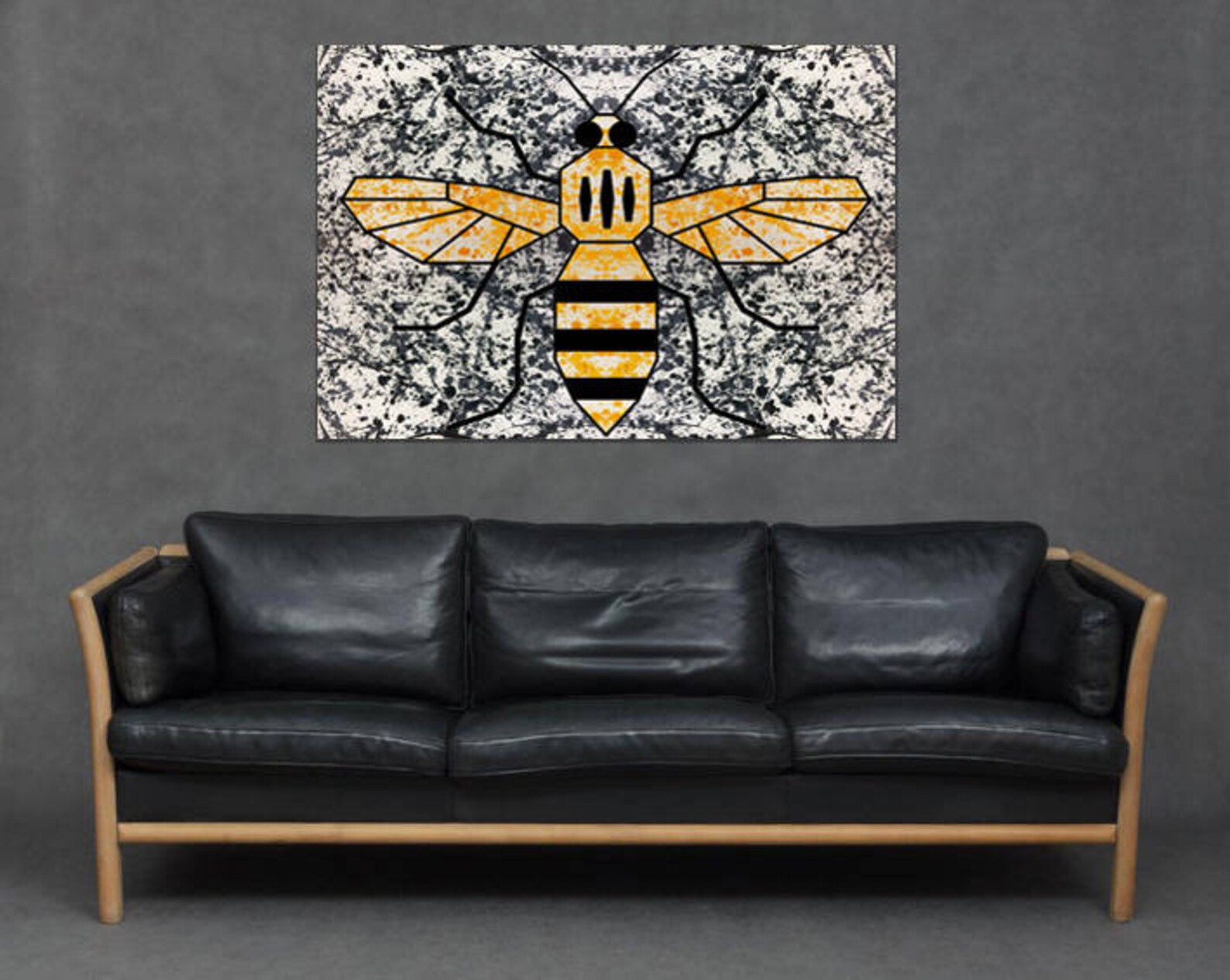 Manchester Bee Print Canvas Wall Art Picture I Love Heart Mcr Etsy UK
