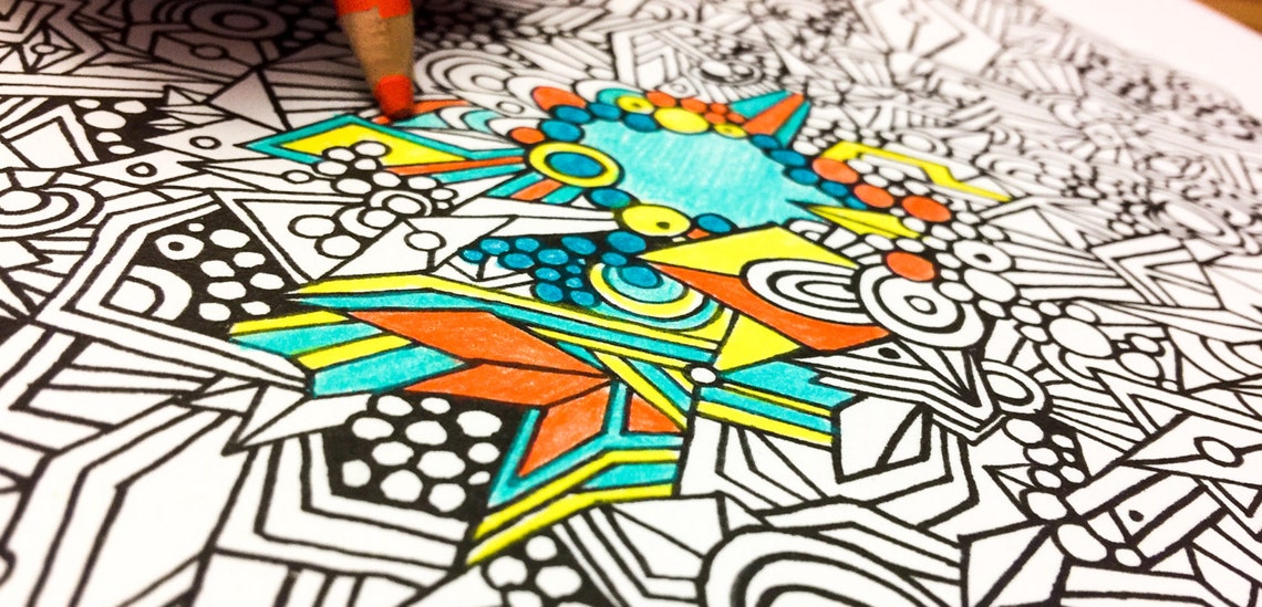 Zen Art Coloring Page, Abstract Art, Doodle Adult Coloring Page