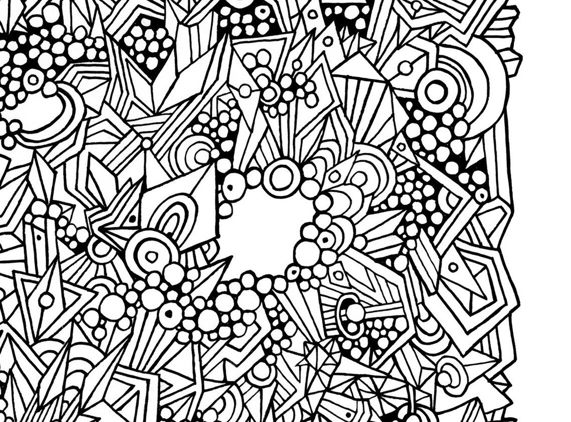 Zen Art Coloring Page, Abstract Art, Doodle Adult Coloring Page