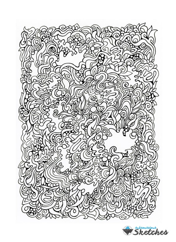 Abstract Adult Coloring Pages Printable Colouring Set PDF 