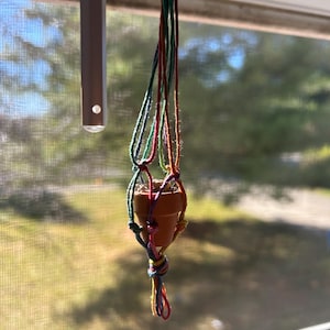 Rainbow hanging mini succulent window planter with pot - long