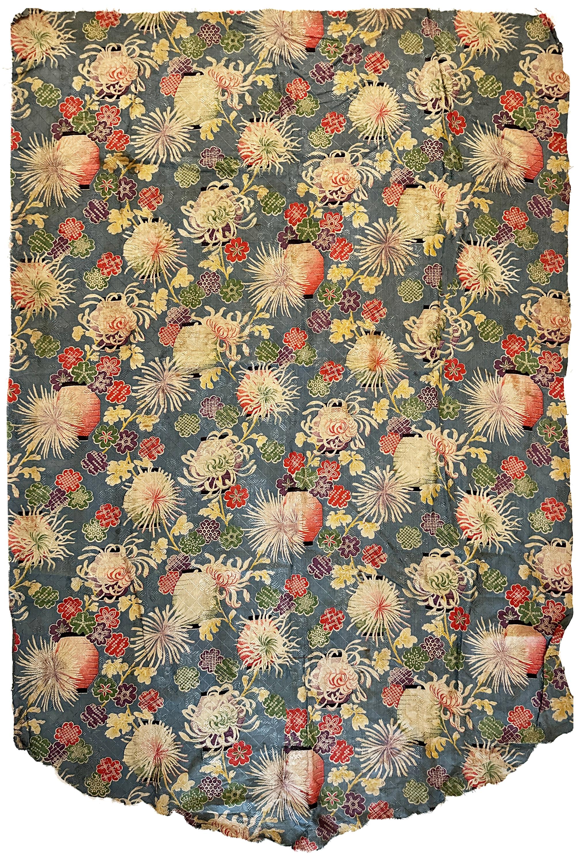 木綿織物 19th Century Japanese Fabric With Floral Motif - Etsy