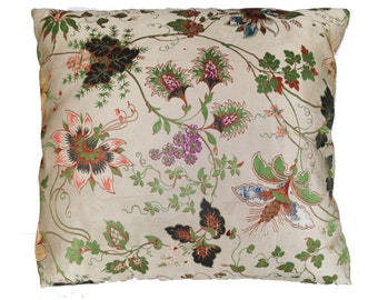 18th Century French Silk Embroidery Pillow