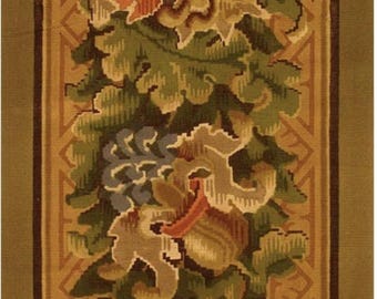 19th Century American Painted Tapestry Border
