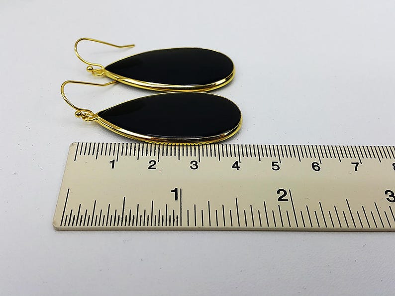 Piida Black Quartz Water Drop Earring Cat Eye Stone Jewelry Long Earring Dangle Earring Bridesmaid Gift For Mom Gift For Her