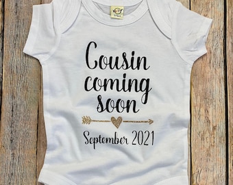 Custom Cousin Coming Soon Baby Announcement, New Cousin Gift, Cousins Pregnancy Announcement