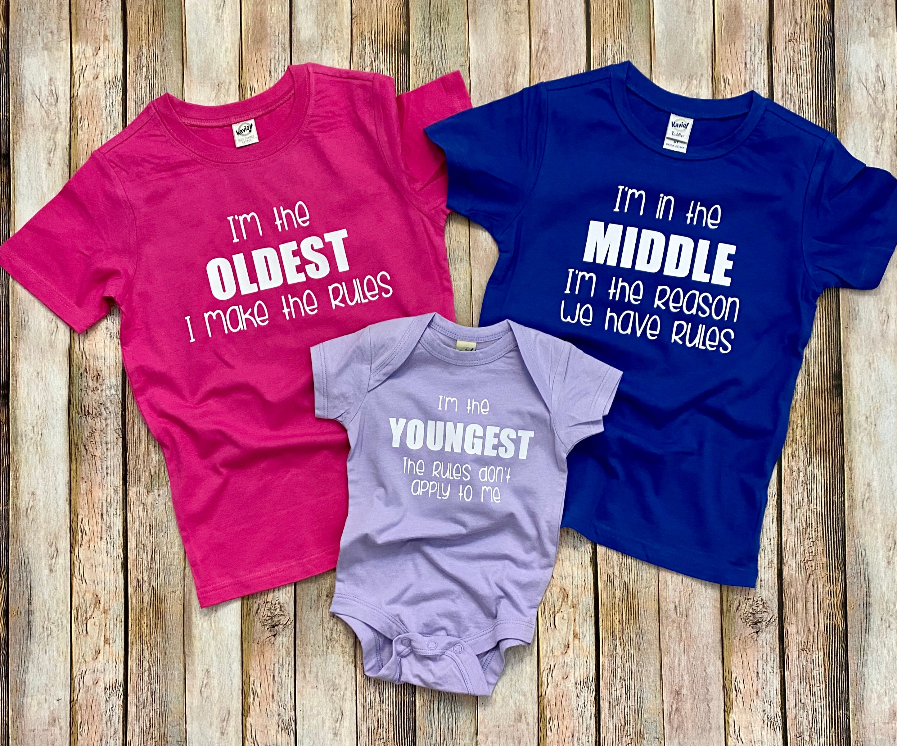Funny Three Sibling Shirts Brother or Sister Set of Three | Etsy