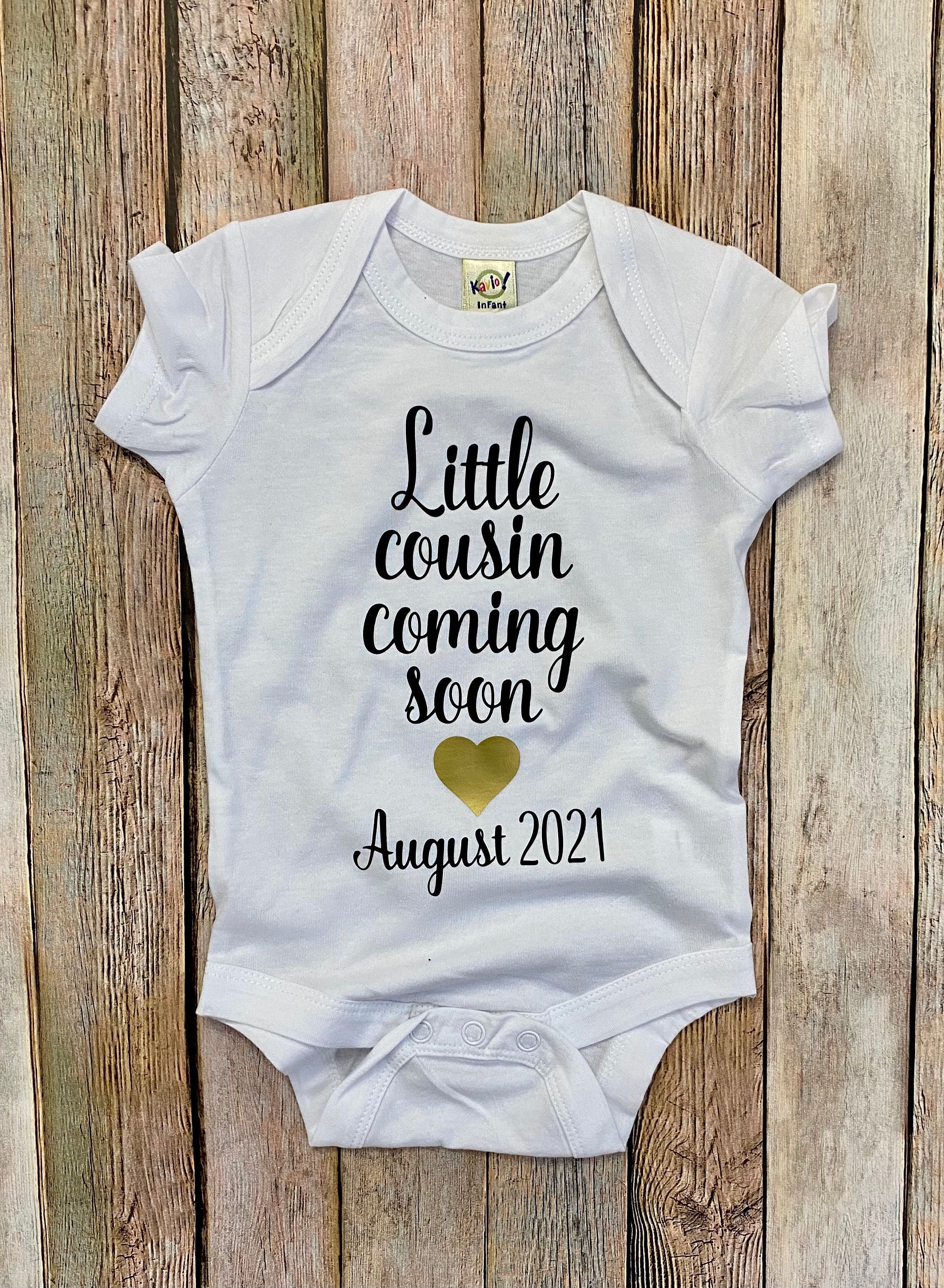 Custom Little Cousin Coming Baby Announcement Pregnancy Etsy