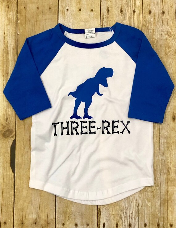 Dinosaur Birthday Party Three Rex Shirt for Three Year | Etsy