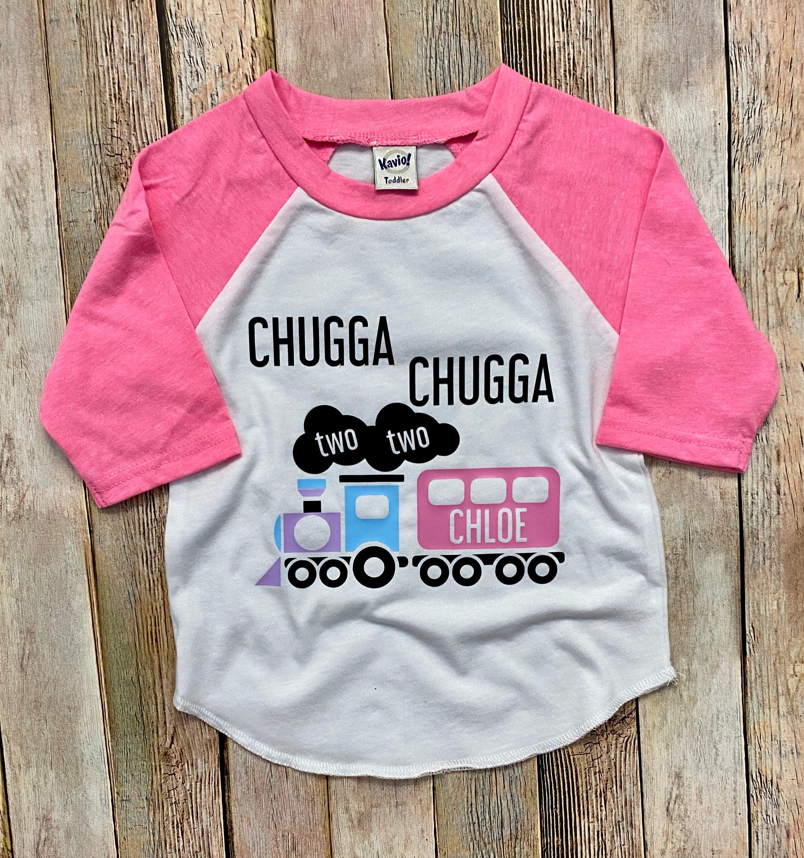 Kleding Unisex kinderkleding Unisex babykleding Tops Chugga Chugga Two Two Train Toddler Birthday Shirt 