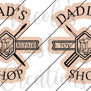 Hanging Sign SVG - Dad&#39;s/Daddy&#39;s Toy Repair Shop - 3 designs and 2 variations included