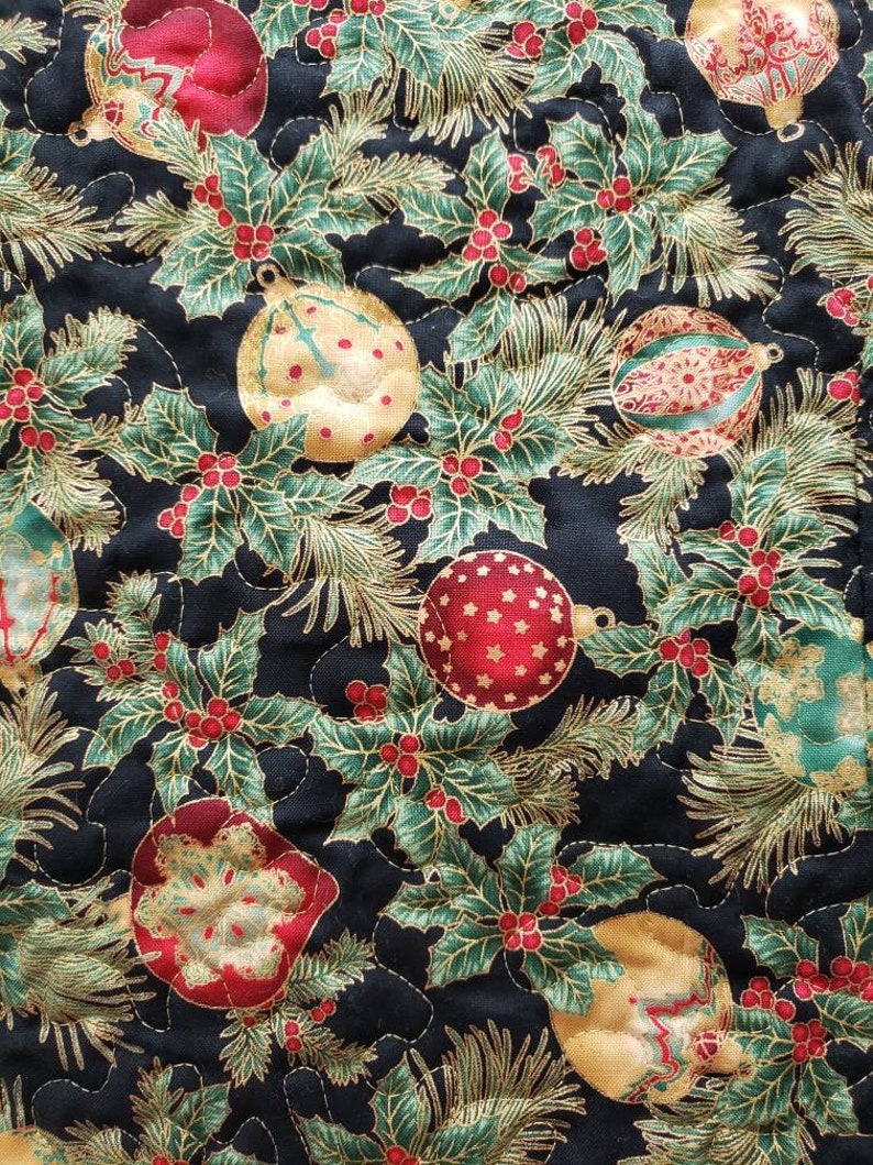 Quilted Christmas Tree Wall Hanging With Ornaments Etsy
