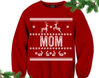 Navidad divertida mamá sudadera. Jersey del puente. Navidad horrible suéter. Regalo para mamá. Sudadera de mamá. Suéter de Navidad familiar. S-3XL