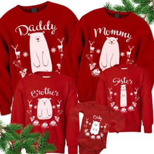 Christmas Shirts. Mama Bear. Papa Bear. Baby Bear. Grandma Bear. Grandpa Bear. Matching Family Outfits. Christmas 2022. Custom sweatshirts. image 1