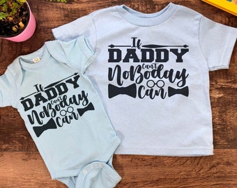 Se papà non può nessuno può camicia.  T shirt Unisex per bambini divertenti. Maglietta bambino. Camicia per la festa del papà. Design dell'abbigliamento per la festa del papà.
