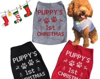 Puppy's First Christmas Top. Ugly Christmas. Dog Shirt. Tshirt. Puppy. New Puppy. Pet. Fur Baby.