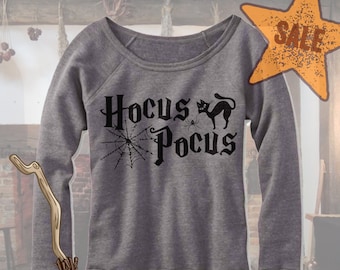 Halloween Hocus Pocus Off Shoulder. Wideneck Hocus Pocus Shirt. Halloween party. Funny Halloween Shirt. Hocus Pocus Witches. Fleece.