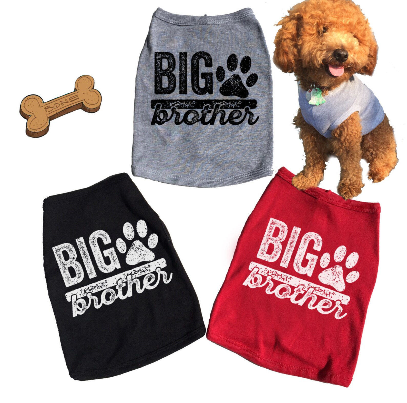 Big Brother Dog Tank. Soon to Be Dog Big Brother. Dog Tshirt. Etsy