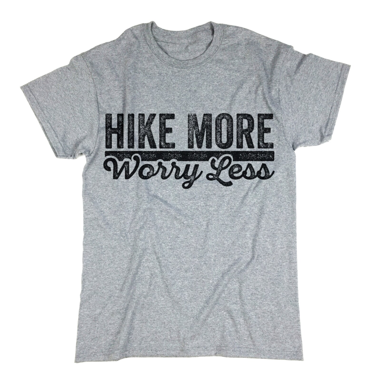 T-shirt Explore More Worry Less - Homme - Col V - Thème Camping Et Randonnée