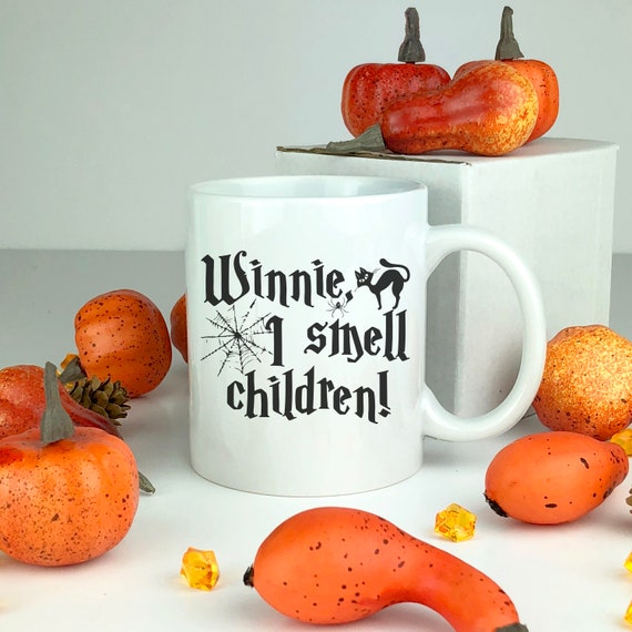 Winnie I Smell Children Ceramic Mug. Witch Mug. Happy Halloween Witches. Fall Mug. Coffee Mug.  Funny Gift. Ceramic Halloween Mug. Funny.