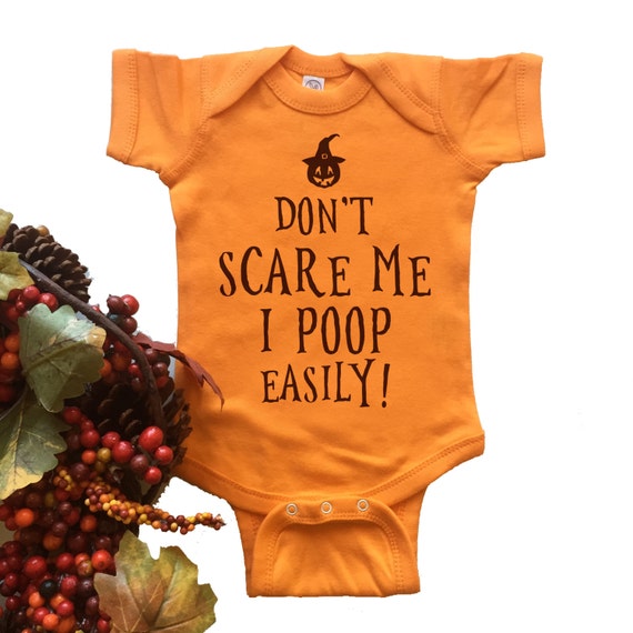 thumbnail image 2 of Don't Scare Me I Poop Easily Baby Bodysuit - Funny Halloween Onesie Or Toddler Shirt 2 of 12