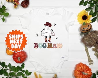 Boo Haw Halloween Onesie®: Cowboy Ghost Baby Bodysuit
