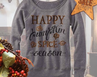 Halloween Sweater. Happy Pumpkin Spice Season Sweatshirt. Fall Sweater. Autumn. Fleece. Gift.