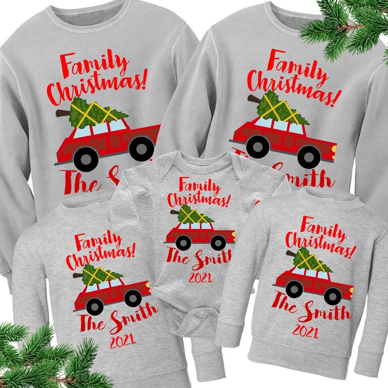 Family Christmas Sweaters. Matching Christmas Sweatshirts. Custom Family Christmas 2023. Tacky Outfits. Bodysuit. Toddler Youth Kids Adult image 1