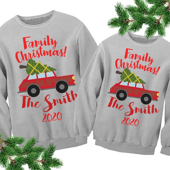 Family Christmas 2023 Sweatshirts. Matching Hubby Wifey Tacky