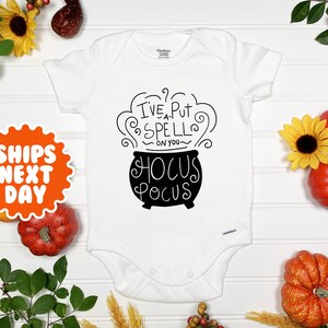 I&#39;ve Put A Spell On You Onesie® - Baby Girl Onesie® - Baby Boy Halloween - Baby Bodysuit - Retro Onesie® - Spell Cauldron