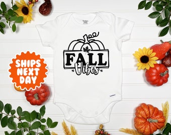 Fall Vibes Pumpkin Baby Onesie® - Retro Halloween Bodysuit