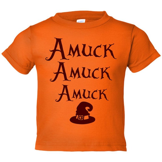 Amuck Amuck Amuck T-shirt. Halloween Toddler Shirt. Spell Shirt. Halloween Kids Costume. Halloween Outfit. Girl or Boy. Kids T-Shirt.