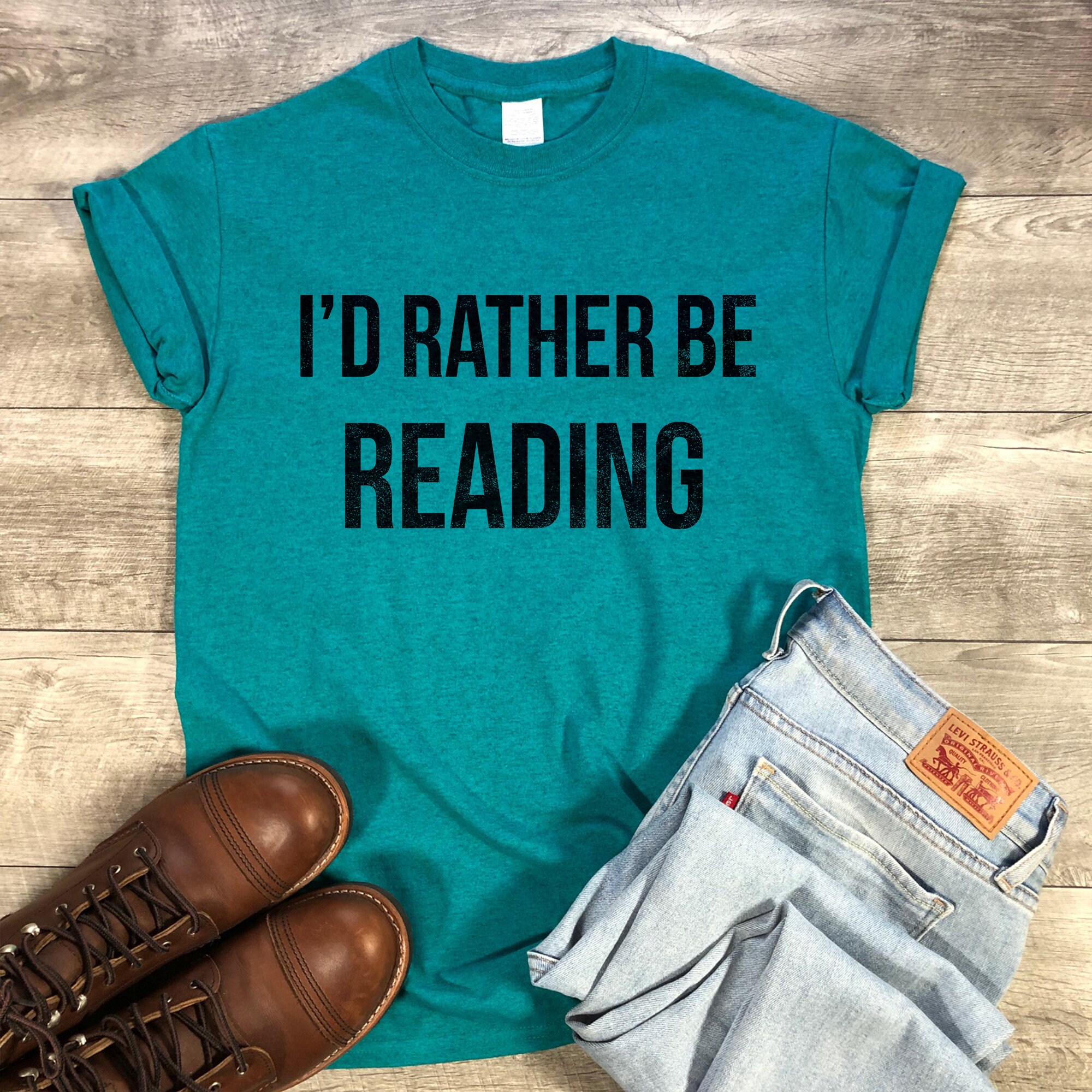 I'd Rather Be Reading Shirt. Reader T-shirt. Books Reading | Etsy