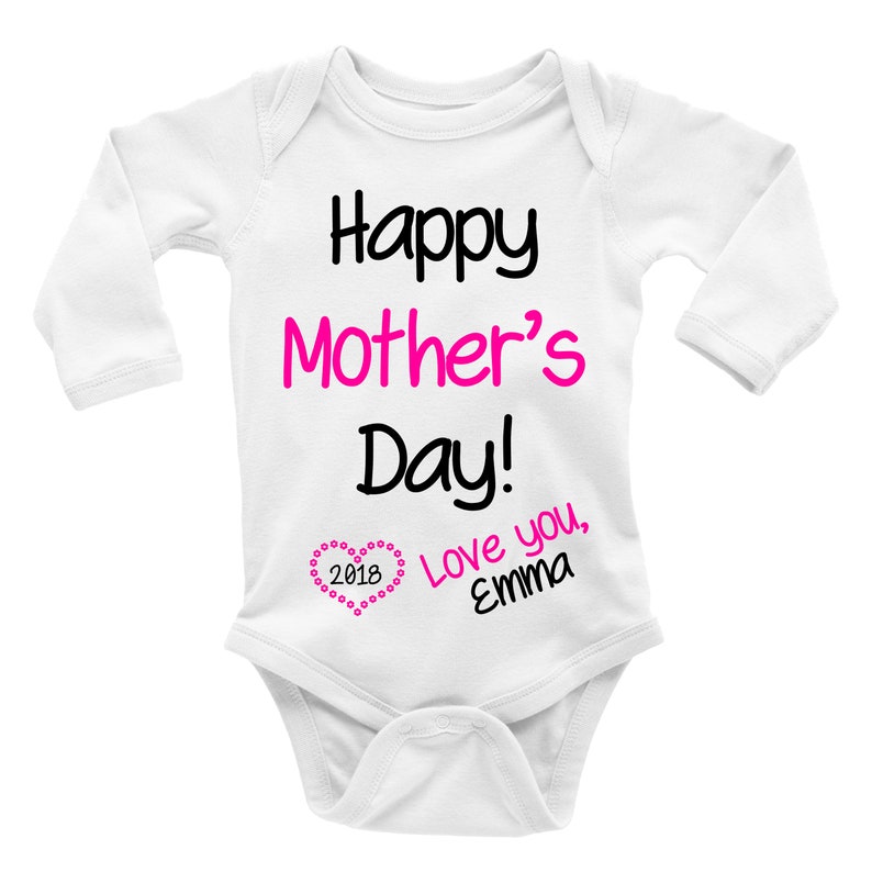 Happy Mother/'s Day 2019 Girl Baby Bodysuit Custom Gift. Custom Bodysuit Personalized Bodysuit Boy Cloth Love You Mother/'s Day