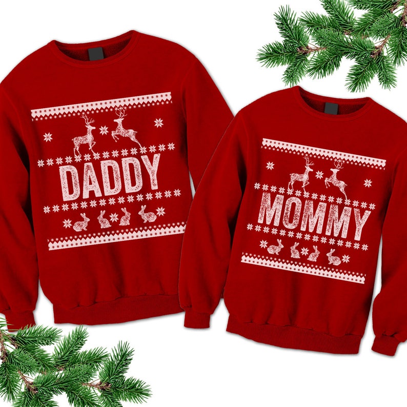 Рождественские свитера соответствия. Папа мама Sweatshirts. 