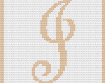 Letter J, Baby Afghan, Crochet Pattern, Corner to Corner, C2C