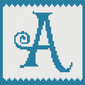 Letter A Kids Afghan, Crochet Pattern, Corner to Corner, C2C
