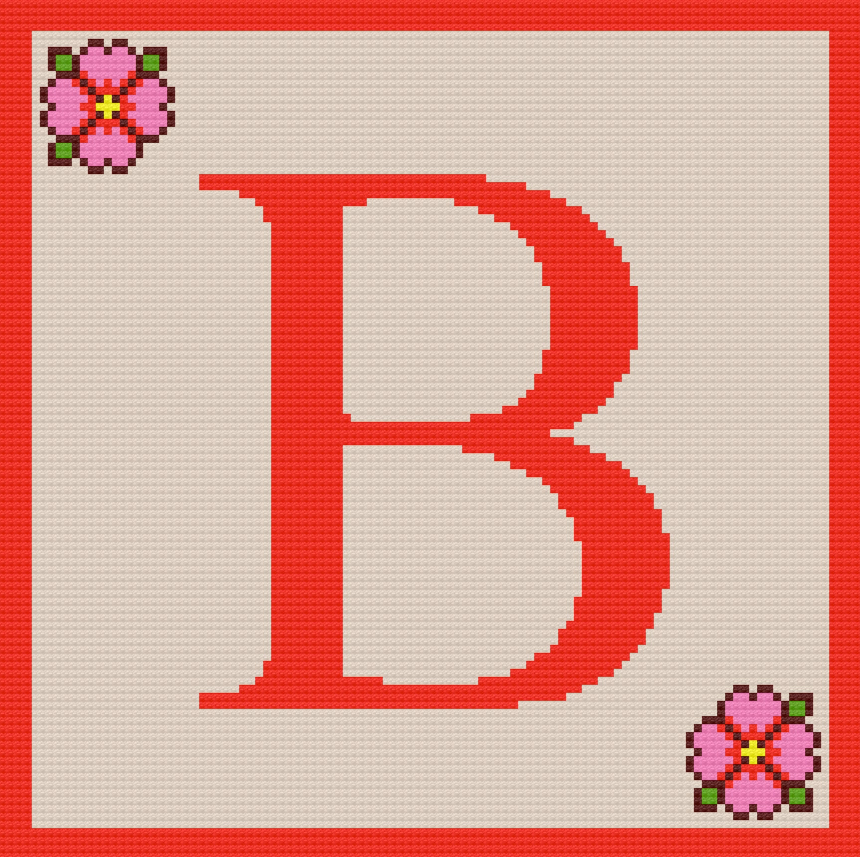 Letter B Flower Afghan, Crochet Pattern, Corner to Corner, C2C - Etsy