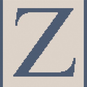 Letter Z, Twin Afghan, Crochet Pattern, Corner to Corner, C2C