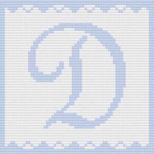 Letter D, Baby Afghan, Crochet Pattern, Corner to Corner, C2C