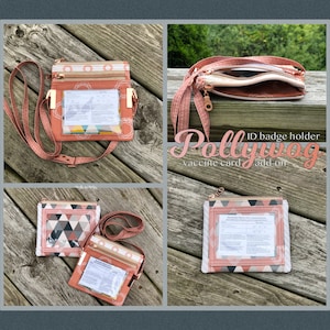 PDF sewing pattern - Pollywog ID Badge Holder w/free Vaccine Card Add-On - 4 versions!