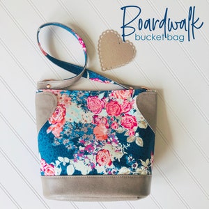 PDF sewing pattern - Boardwalk Bucket Bag - 2 sizes - w/ bonus recessed zipper add-on!