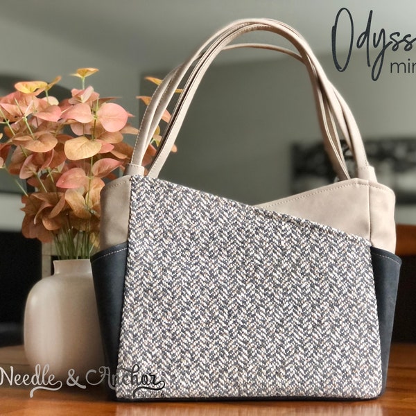 PDF sewing pattern - Odyssey Mini Tote - with video tutorial and SVGs